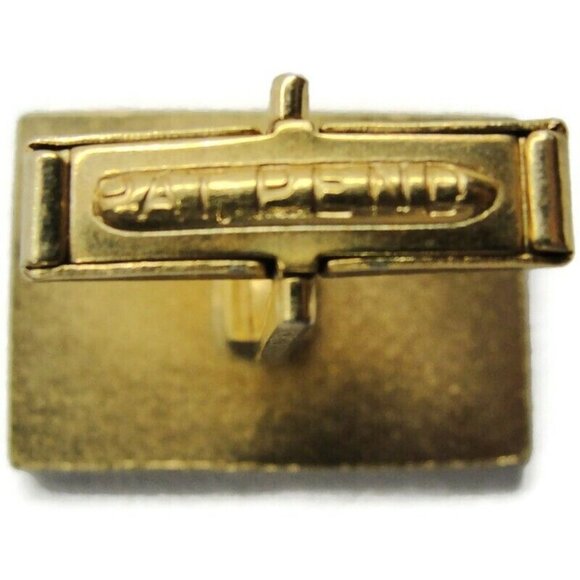 Vintage Cufflinks Brush Texture Rectangle Gold Tone Shirt Accessories Pat No - Picture 4 of 7